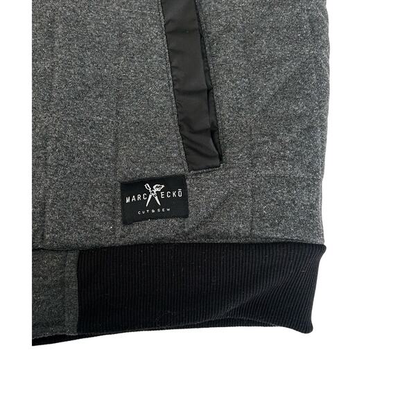 Marc Ecko Cut & Sew Quilted Vest Mens Size M Gray Tweed Insulated Full Zip - Picture 4 of 8